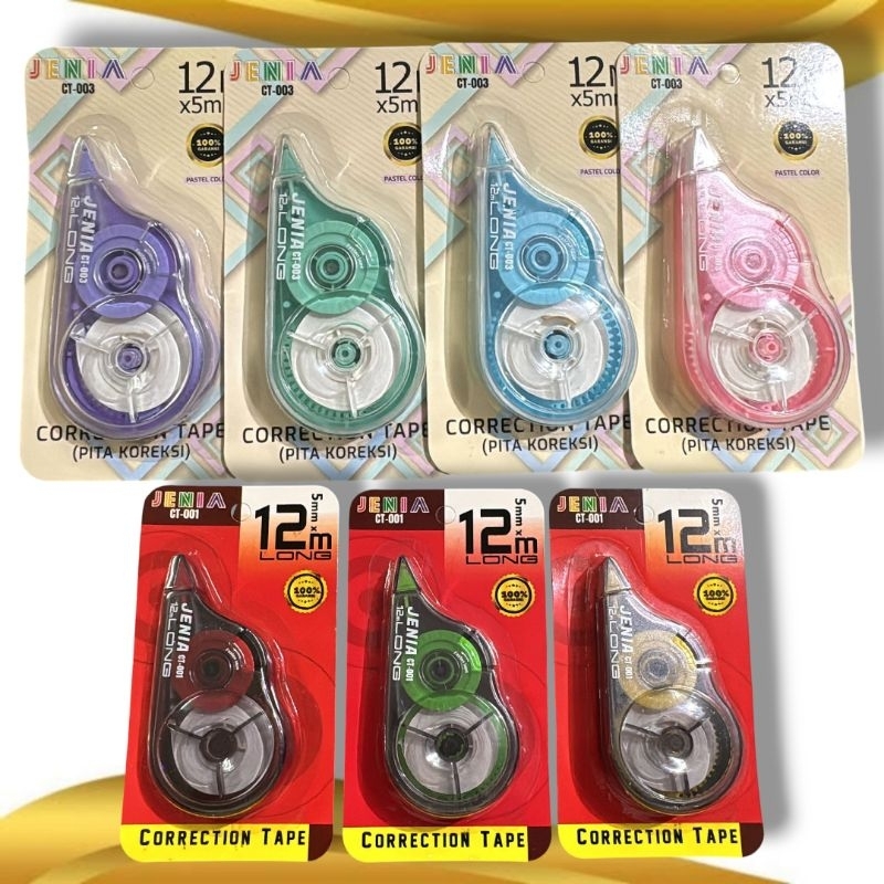 

Ay00! Correction Tape/Tipe-X Kertas Jenia Isi 12 Pcs (1 Lusin)