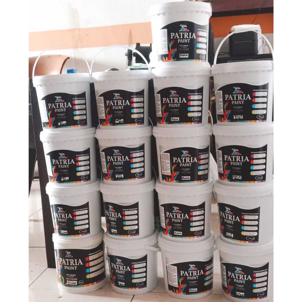Cat Tembok Interior 5kg – Kemasan PAIL Patria Paint | Daya Tutup Kuat, Warna Cerah, Anti Jamur