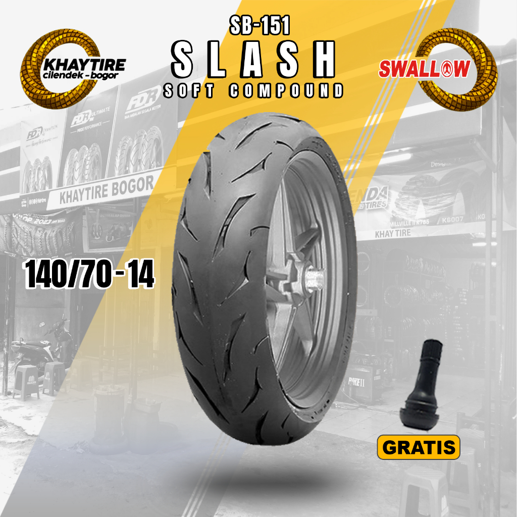 Ban Belakang Motor Aerox Soft Compound SWALLOW SLASH 140/70 Ring 14 Tubeless