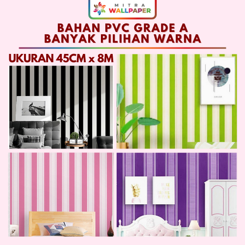 COD [Bayar Di Tempat] Wallpaper Dinding Motif Salur Wallpaper Ruang Tamu Walpaper Ruang Tamu Wallpap