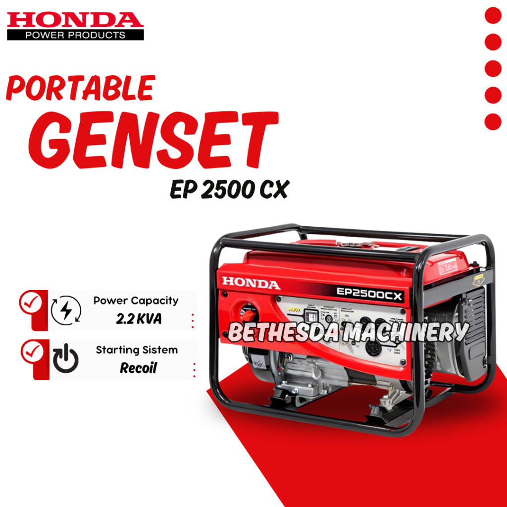 Genset Portable Honda EP 2500cx 1.6Kw