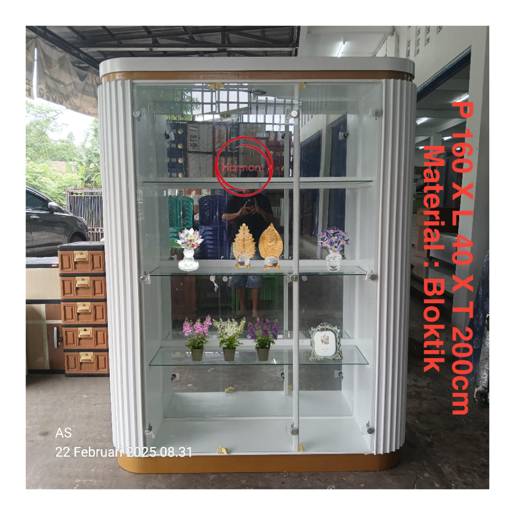 BUFET KRISTAL PIZA OVAL LEMARI HIAS OVAL KACA KRISTAL PAJANGAN MINIMALIS KACA BUPET KRISTAL OVAL FRE