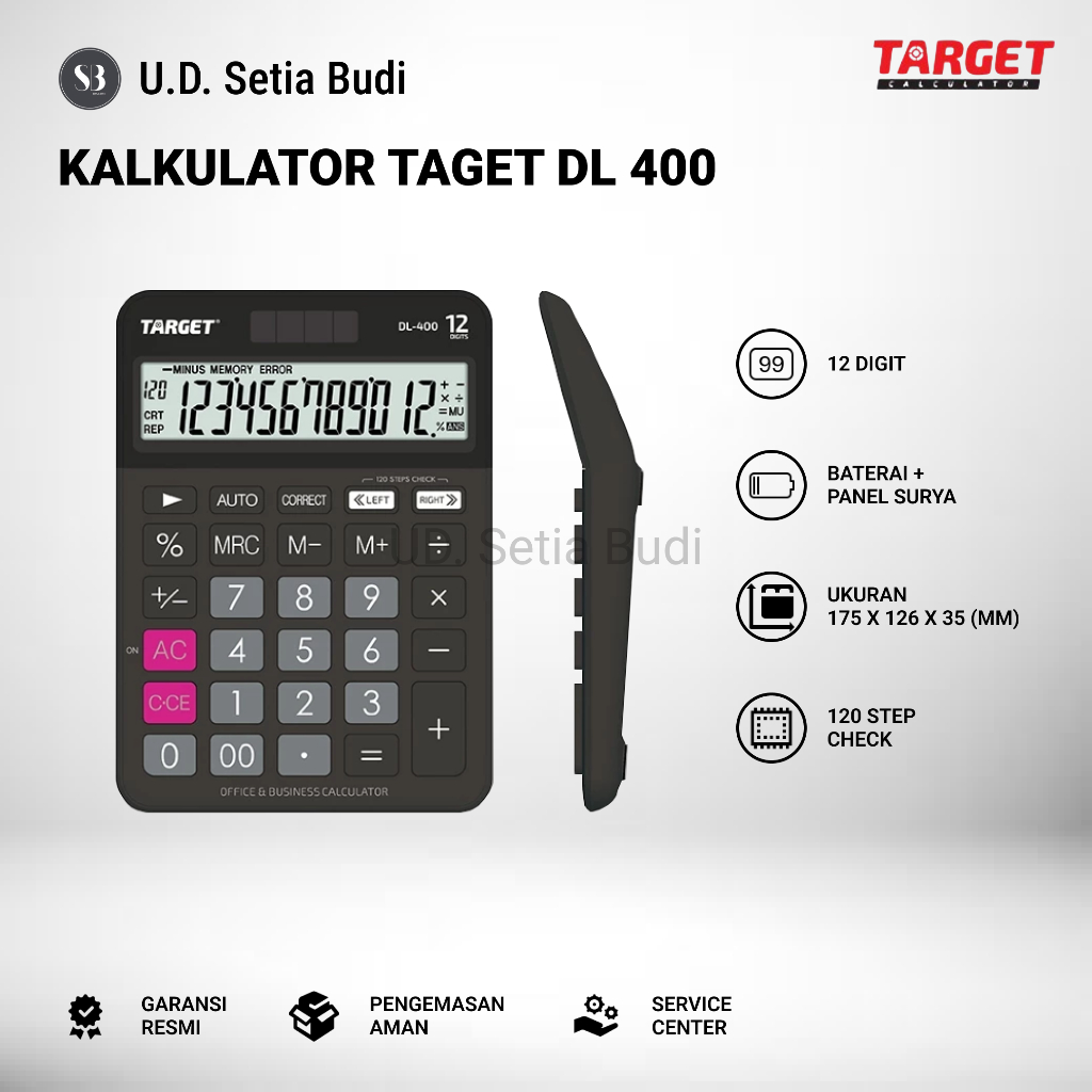 

Kalkulator Desktop Target DL-400 Baterai AAA 12 Digit