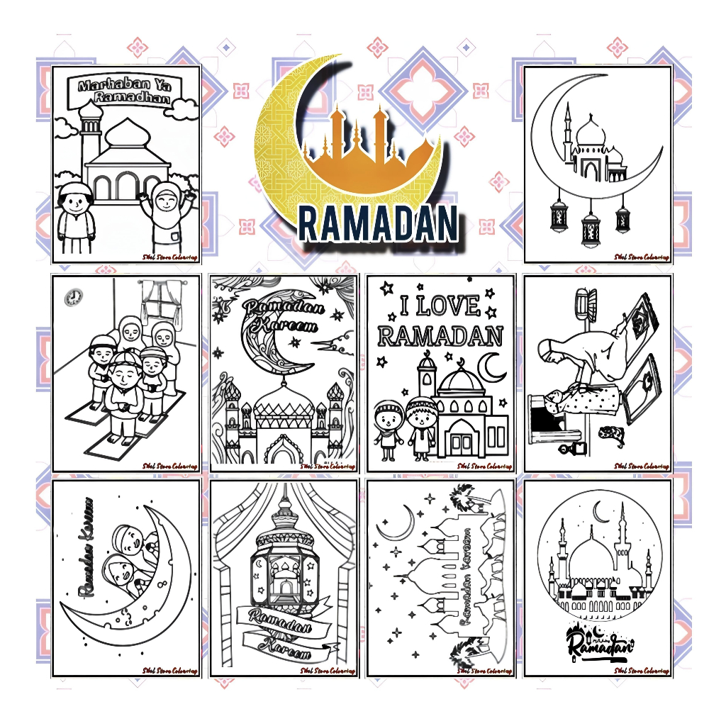 

Kertas Mewarnai Gambar Anak TK / PAUD / SD Tema Ramadan Isi 10 Lembar Gambar Berbeda / Kertas Gambar Tebal (10 Lembar Gambar)