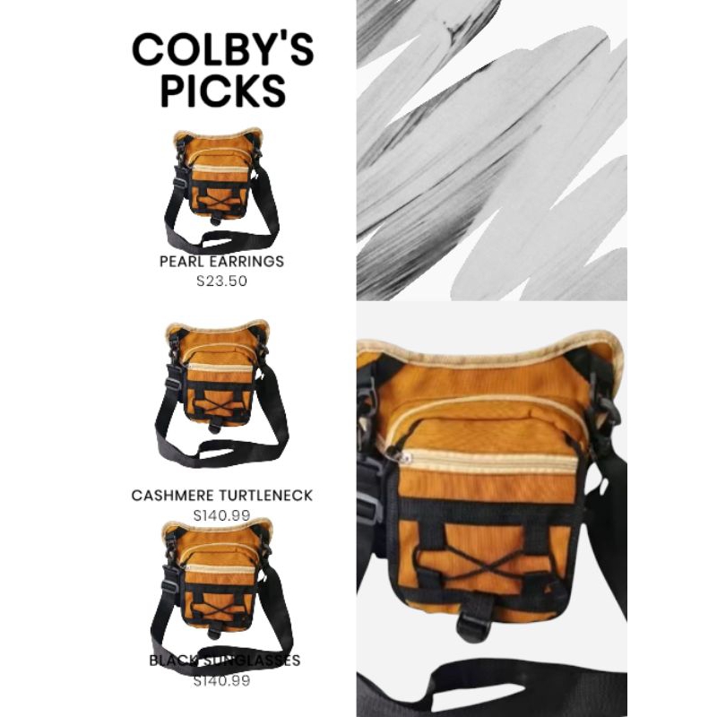 Tas paha keramel tactical Tas selempang pria