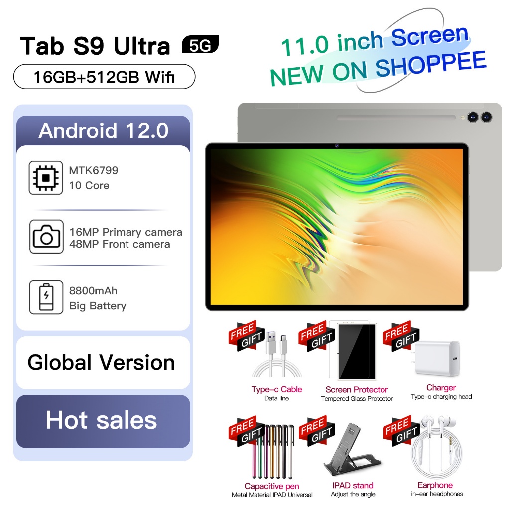 【Bisa COD】 Tablet Android 13 Galaxy Tab S9 Ultra 【16GB+512GB】11.6inch Layar Full Screen Layar Besar 