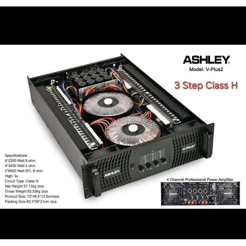 POWER AMPLI ASHLEY V-PLUS 2/ POWER AMPLI ASHLEY  V PLUS 2 CLASS H