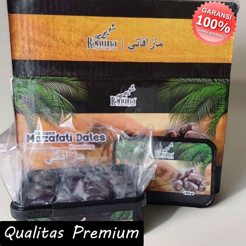 

Kurma Anggur Ranuna 1 Karton (12 Pack) - Kurma Bam Mazafati Premium