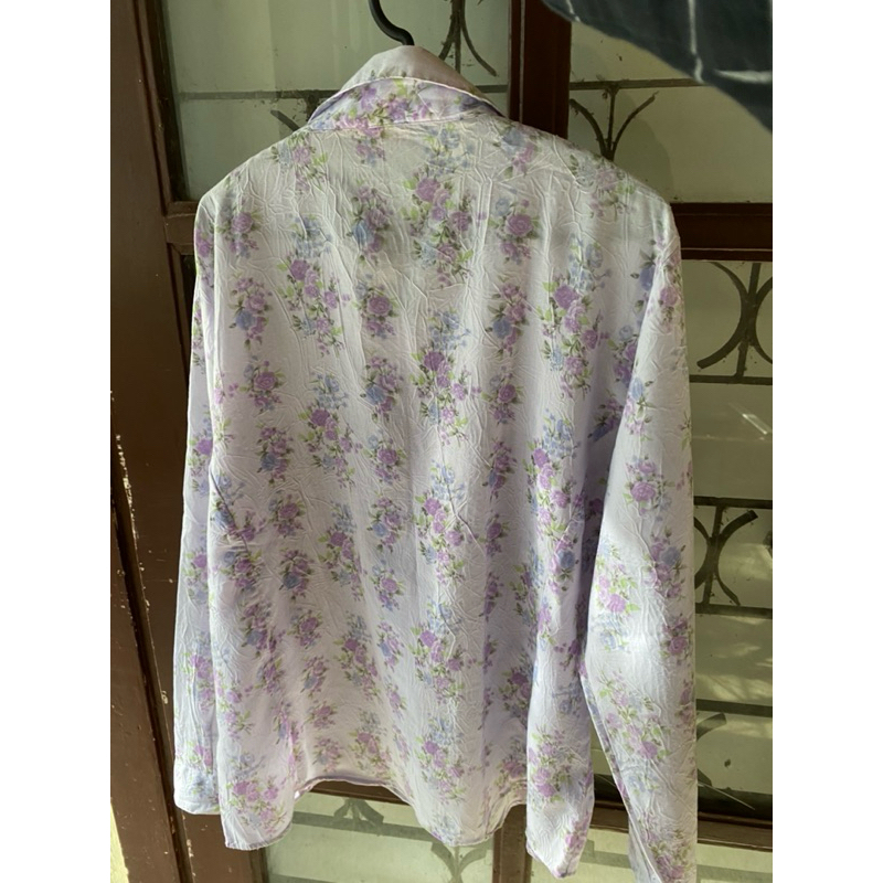 blouse bunga lilac katun PL hrg 45000+adm