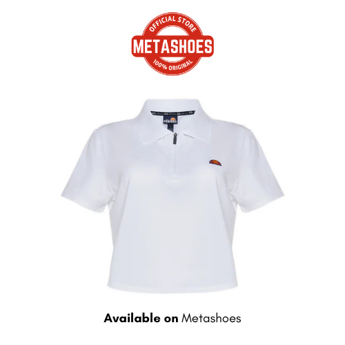 Baju Ellesse Women Crop Polo Shirt - White Original
