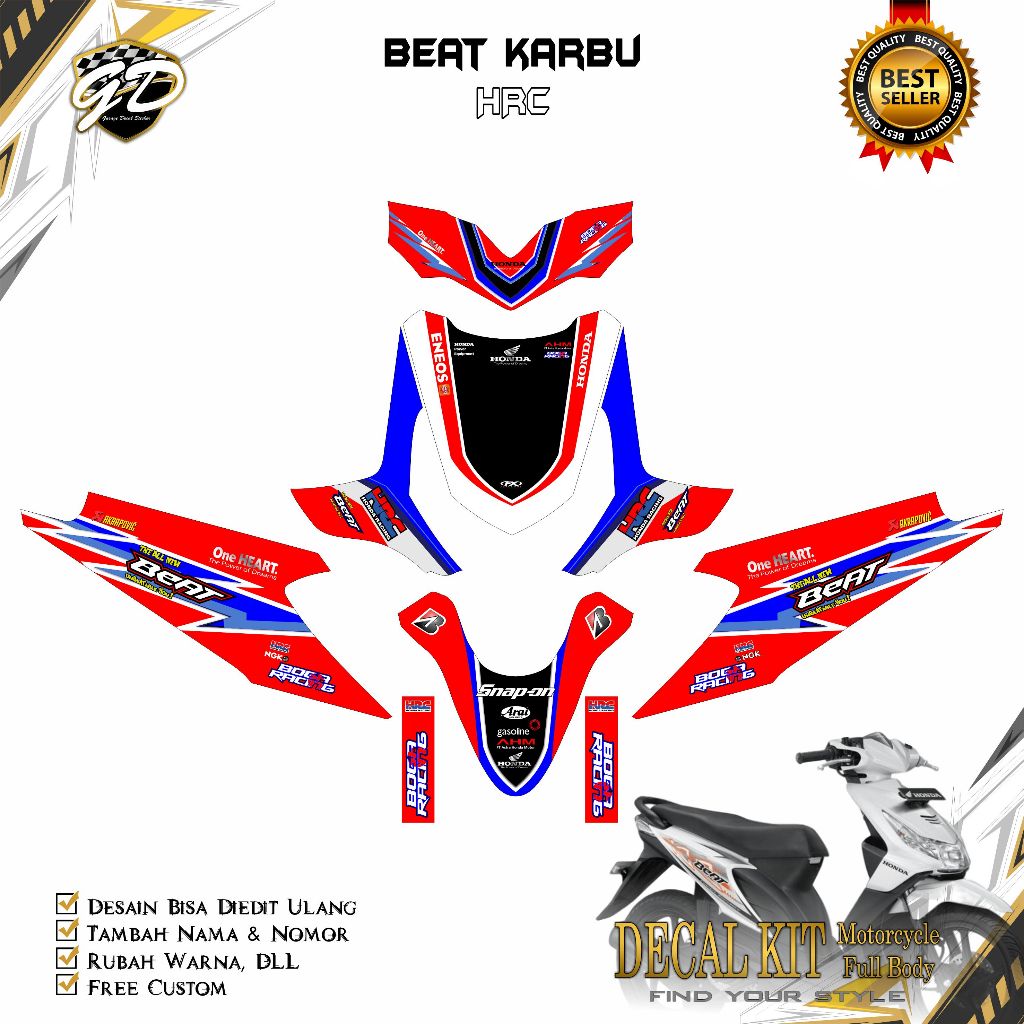 Decal Beat Karbu Full Body Stiker Decal Beat Karbu Full Body 2008 2009 2010 2011 2012 HRC