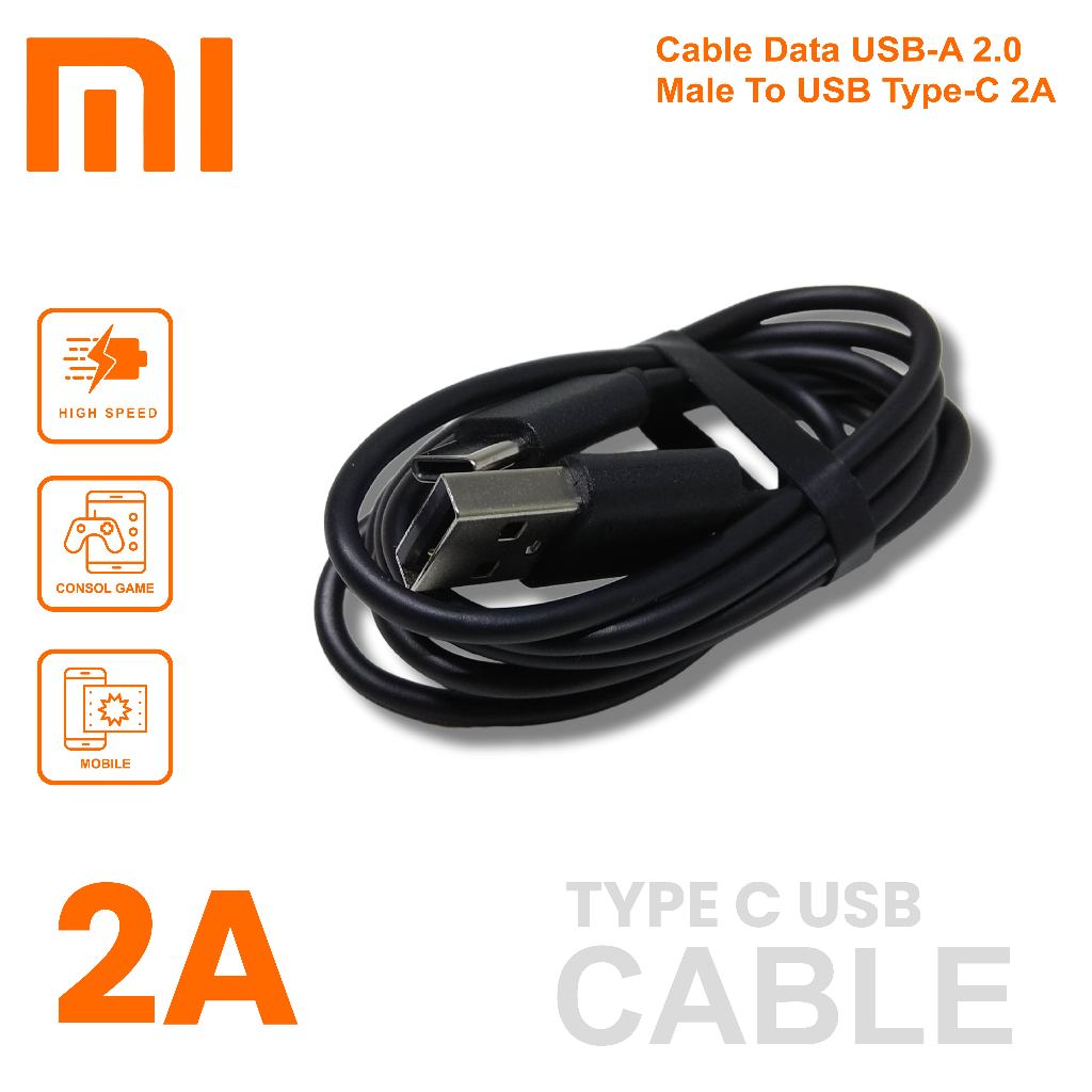 Kabel Data xiaomi Type C Original 100% Kabel Xiaomi Redmi Note 7 Type C Kabel Data Xiaomi 2A Type C