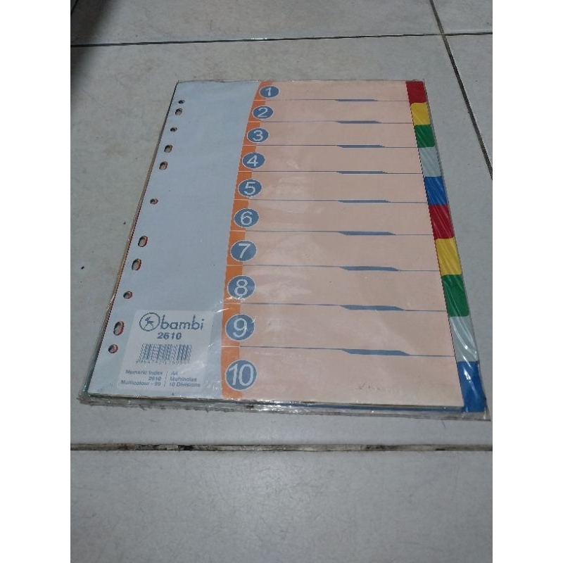 

DIVIDER A4 2610 BAMBI ( BAHAN PLASTIK)