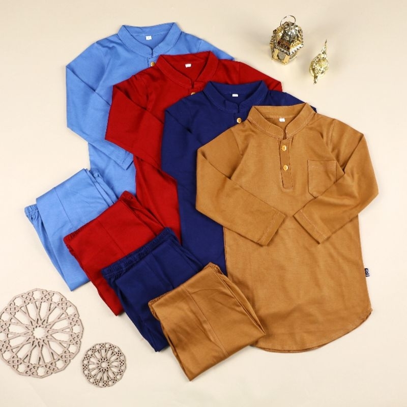 SETELAN KURTA ANAK 1-12TAHUN BAHAN KAOS COMBAD 24S SET KURTA ANAK SET KOKO ANAK