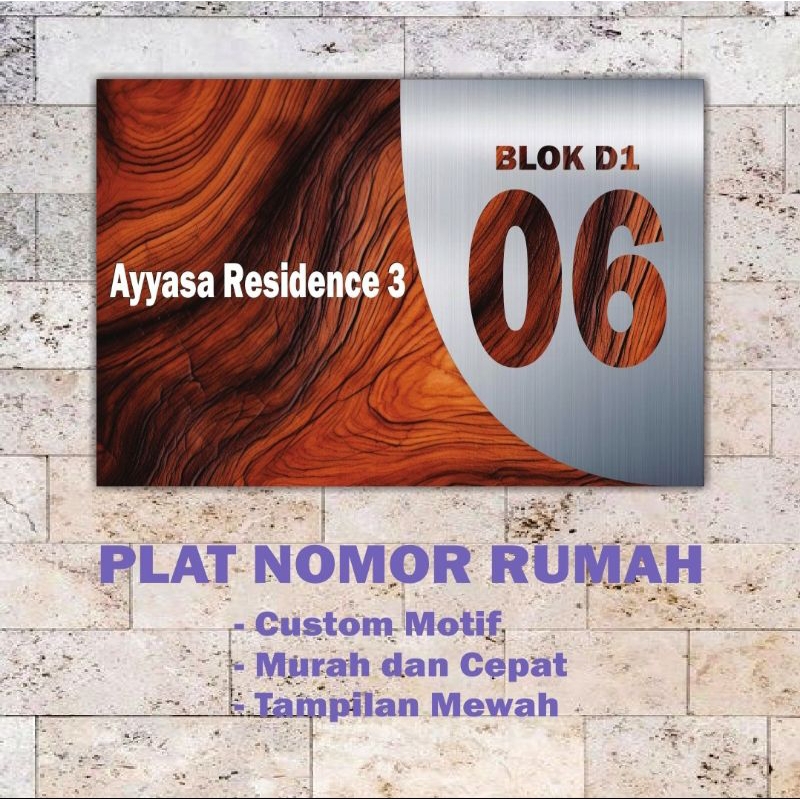 nomor rumah minimalis -- hiasan dinding nomor rumah -- plat nomor rumah