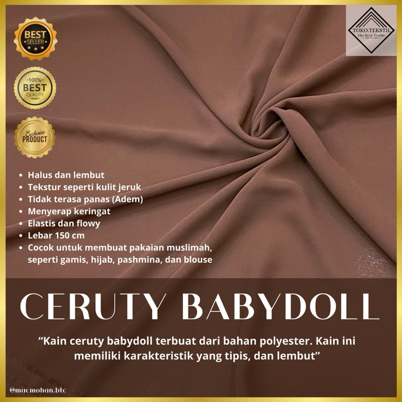 KAIN BABYDOLL CERUTY / BABYDOLL CERUTI PREMIUM / KAIN BABYDOLL / BAHAN HIJAB JILBAB PASHMINA PASMINA
