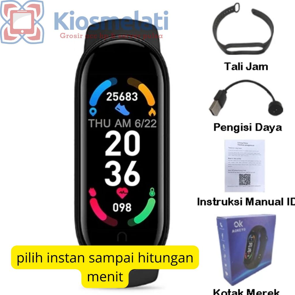 Jam tangan M6 Smartwatch Bluetooth 6 Jam Tangan Pria Wanita Digital