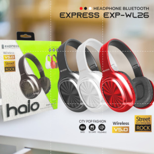 HEADPHONE BLUETOOTH WIRELESS EXPRESS EXP-WL26 / EARPHONE BANDO BLUETOOTH SUPERBASS FREE KABEL CHARGE