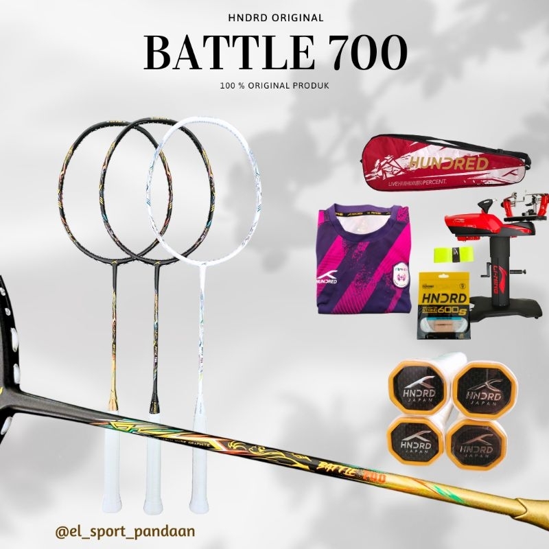 RAKET BADMINTON HNDRD BATTLE 7000 MADE IN JAPAN  100% ORIGINAL PRODUK |  FREE JERSEY, TAS, GRIP, & S