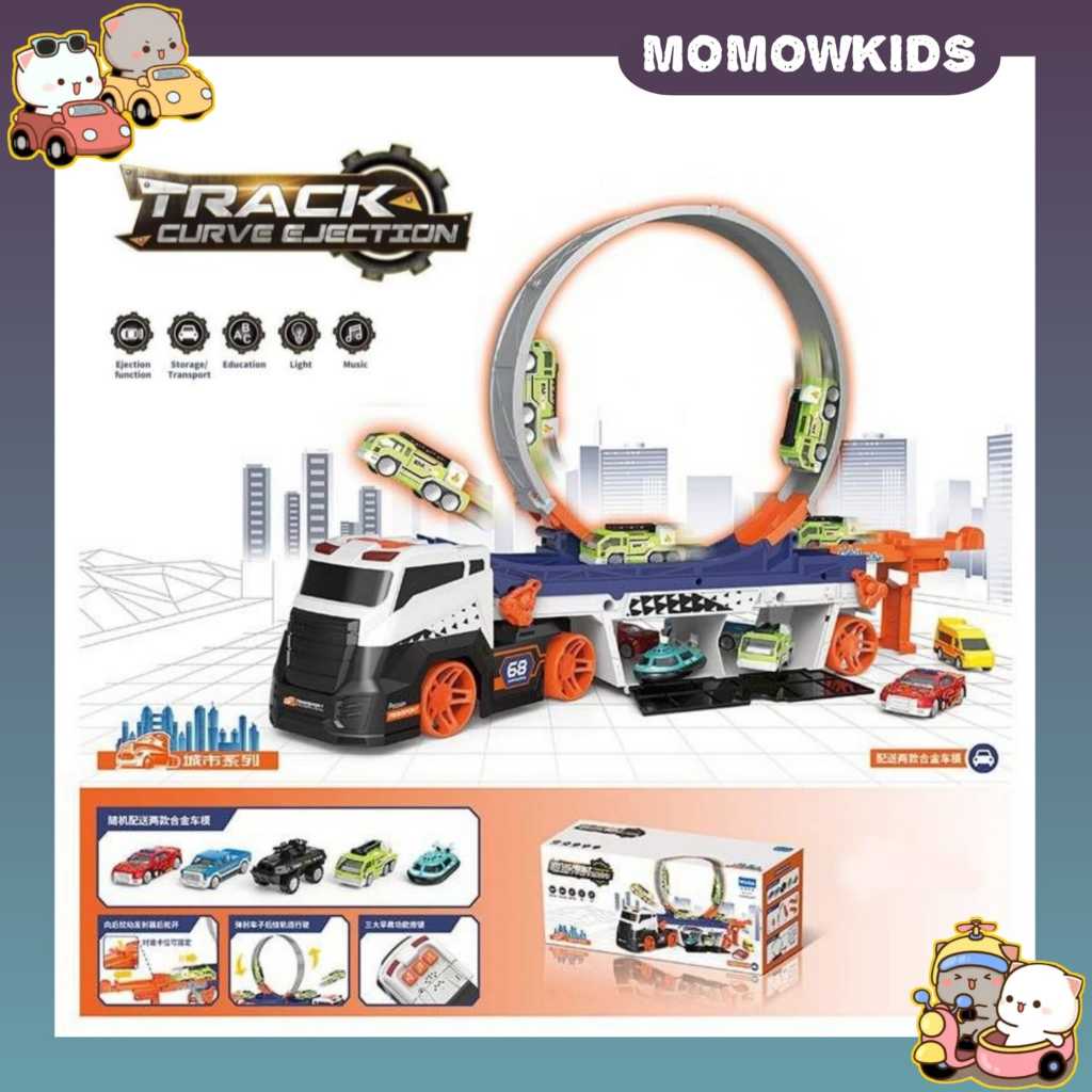 [MOMOW] Track City Series | Mainan Truck BESAR anak | Loading car launcher ejection | Mobil Truck