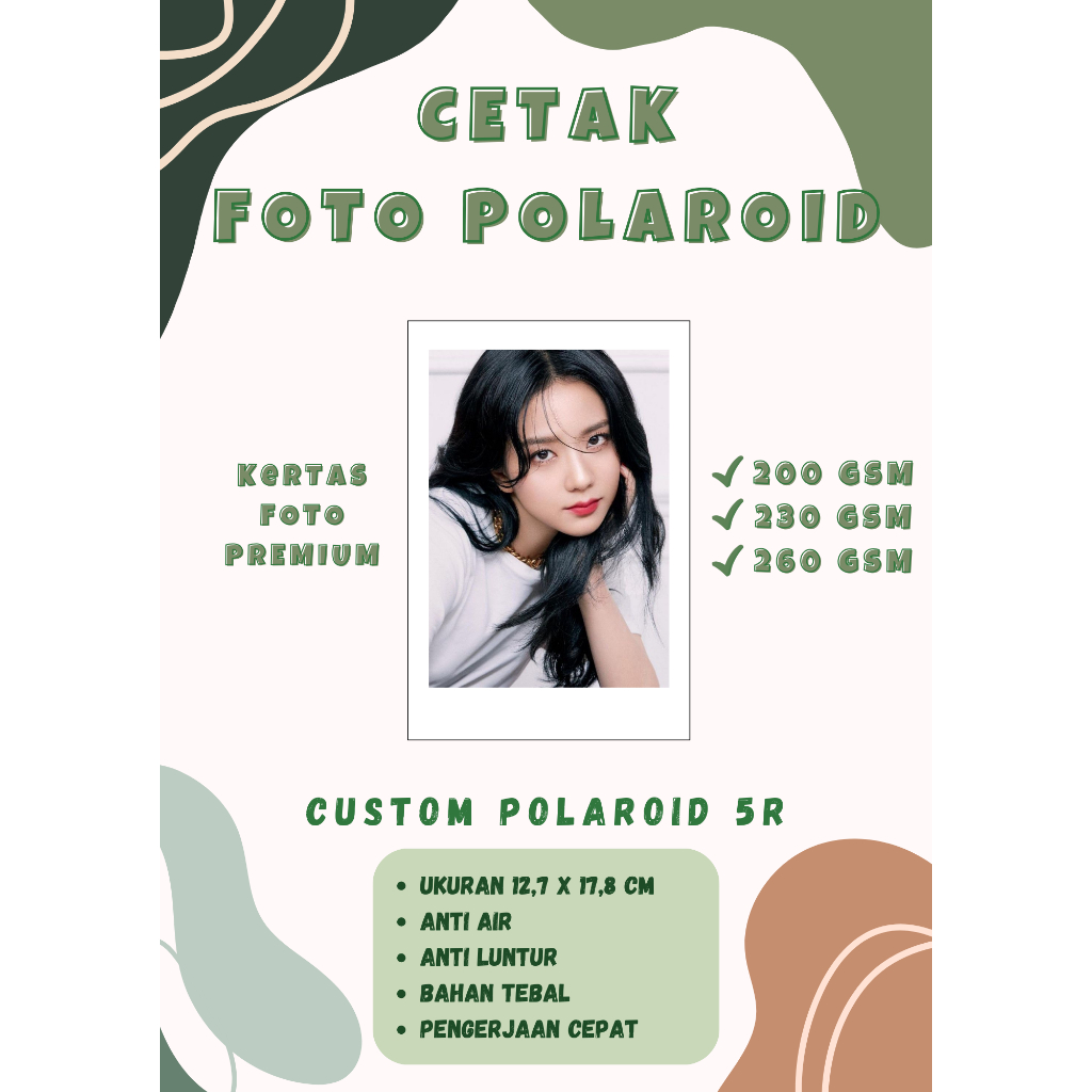 Cetak Foto Polaroid 5R Glossy