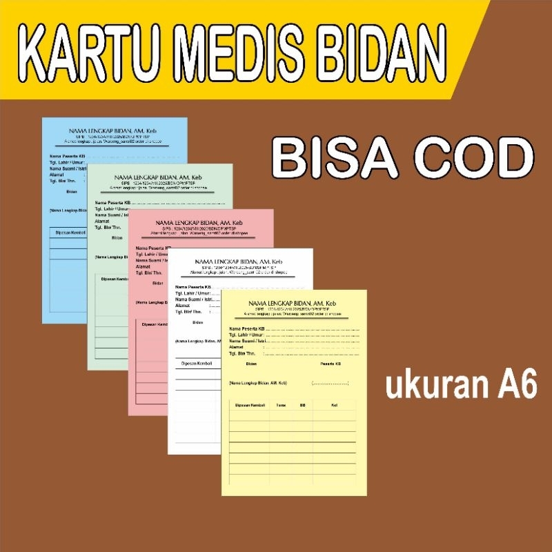 

100 KARTU REKAM MEDIS BIDAN BISA CUSTOM suka suka
