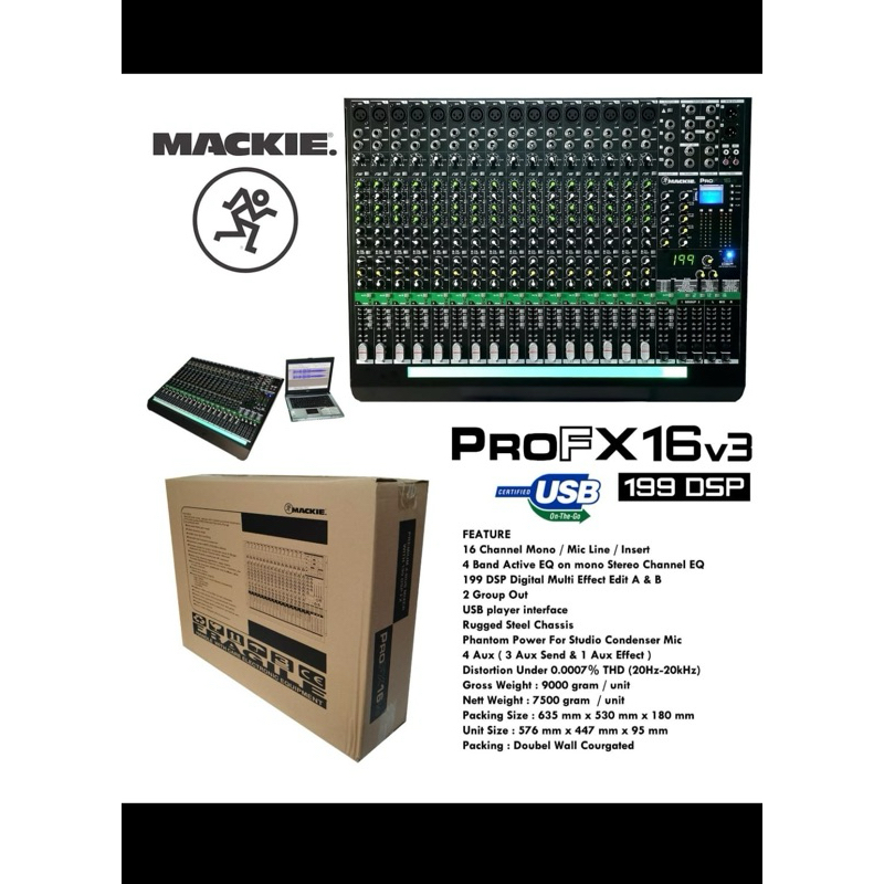 Mixer Mackie Pro Fx 16 V3 ( 16 Channel ) Original