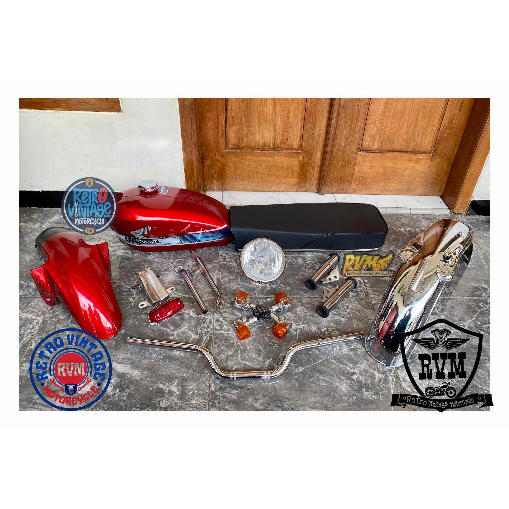 Paket body cb 100 125- Tangki CB - Jok CB - Stoplamp CB - Tengki CB Grafis - Slebor press kudusan - 