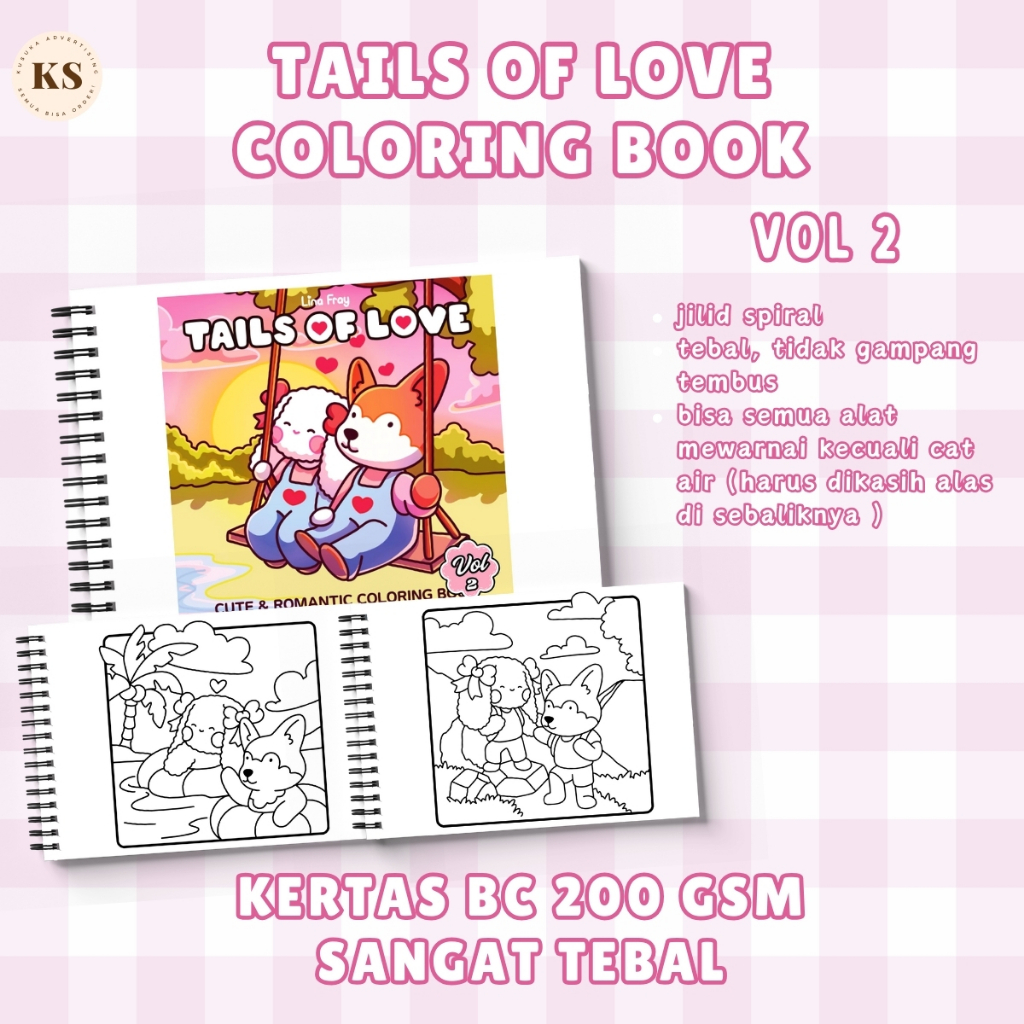 

TAILS OF LOVE VOL 2 Coloring Book For Kids And Adults Love Adventure Romantic Buku Mewarnai Remaja Dewasa Kertas Tebal