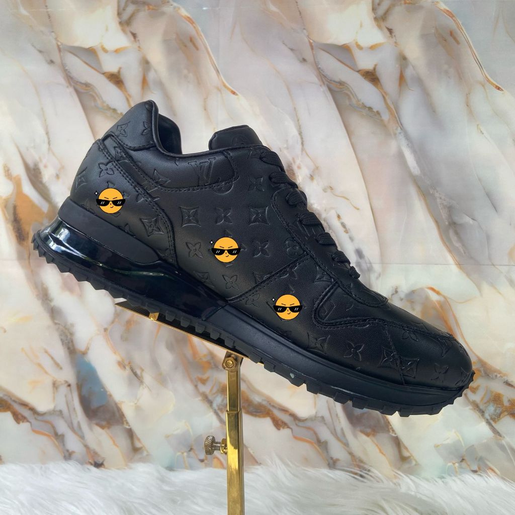 Sepatu Itali Pria Sport Kantor Full Black Kulit