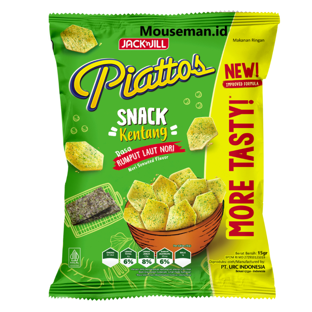 

Piattos Snack Kentang Rumput Laut NORI Crunchy POTATO NET RASA Nori Seeweed 15gr