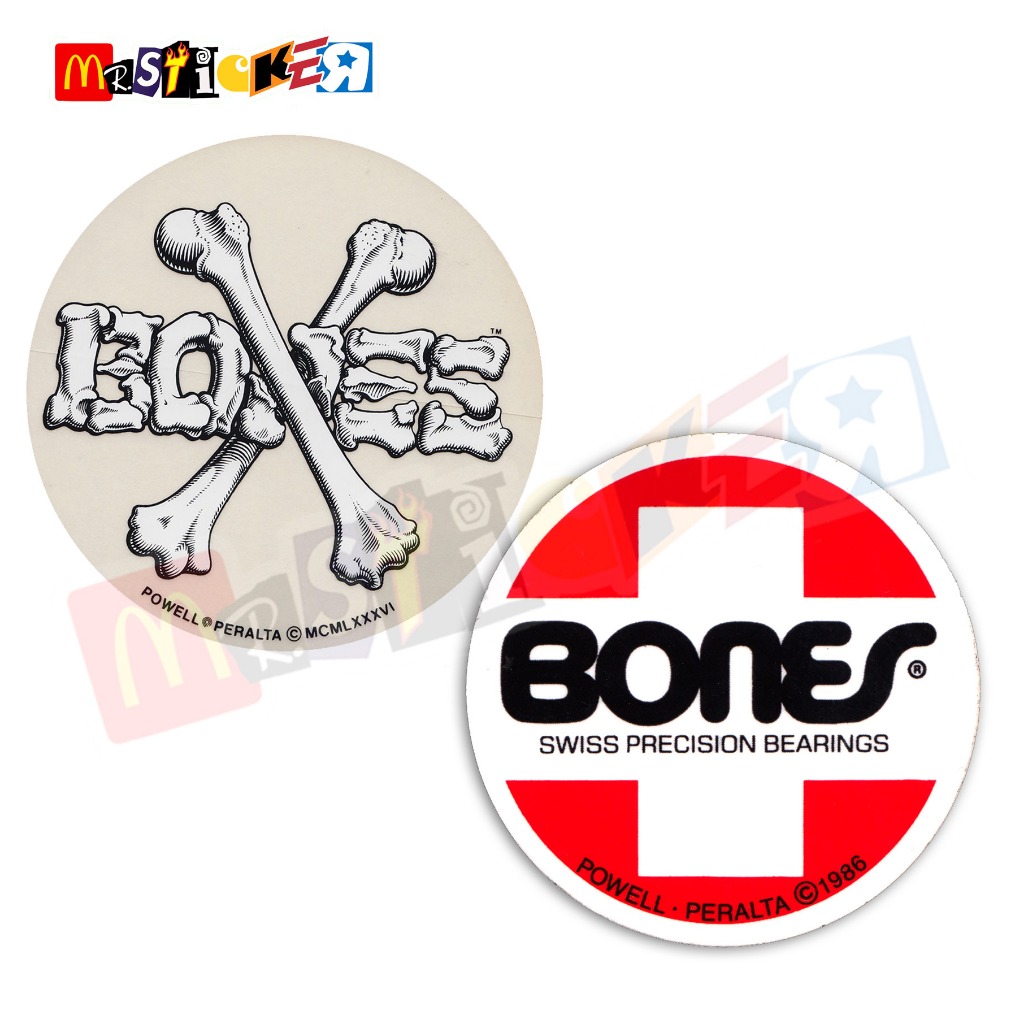 

sticker Powell Peralta Skateboards Bones Brigade logo rounded stiker vintage retro