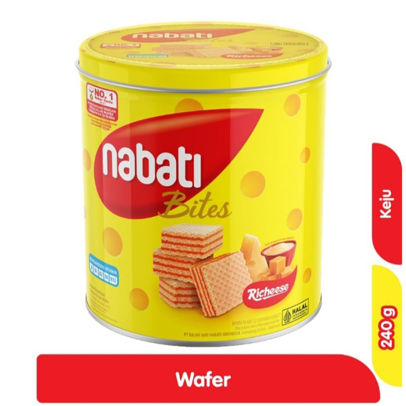 

Nabati Bites Richeese Wafer Keju Kaleng 240g