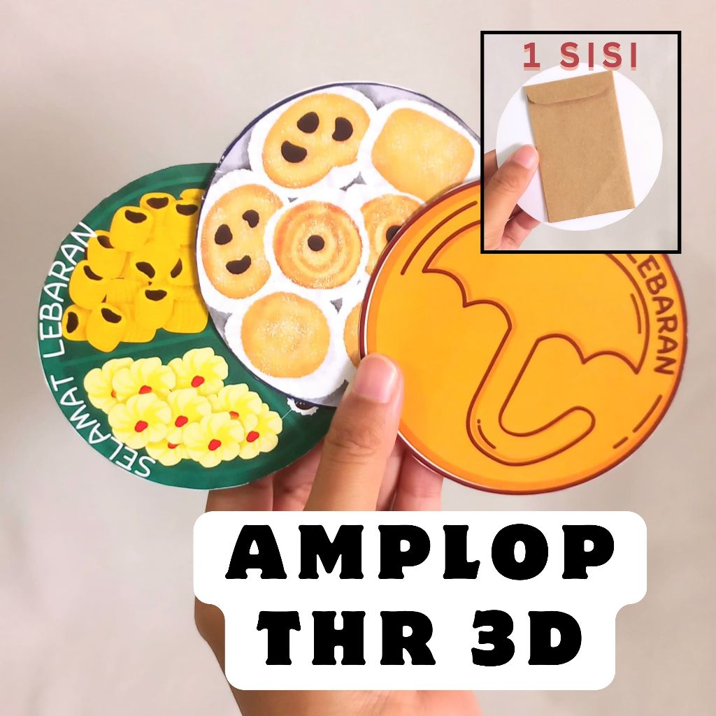 

PERSEDIAAN TERBATAS Amplop THR 3D (1 sisi dengan amplop kraft) Amplop Lebaran Banyak bentuk