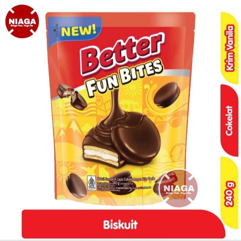 

Better Sandwich Biscuit Cokelat Isi Krim Vanilla 24 x 10 gr