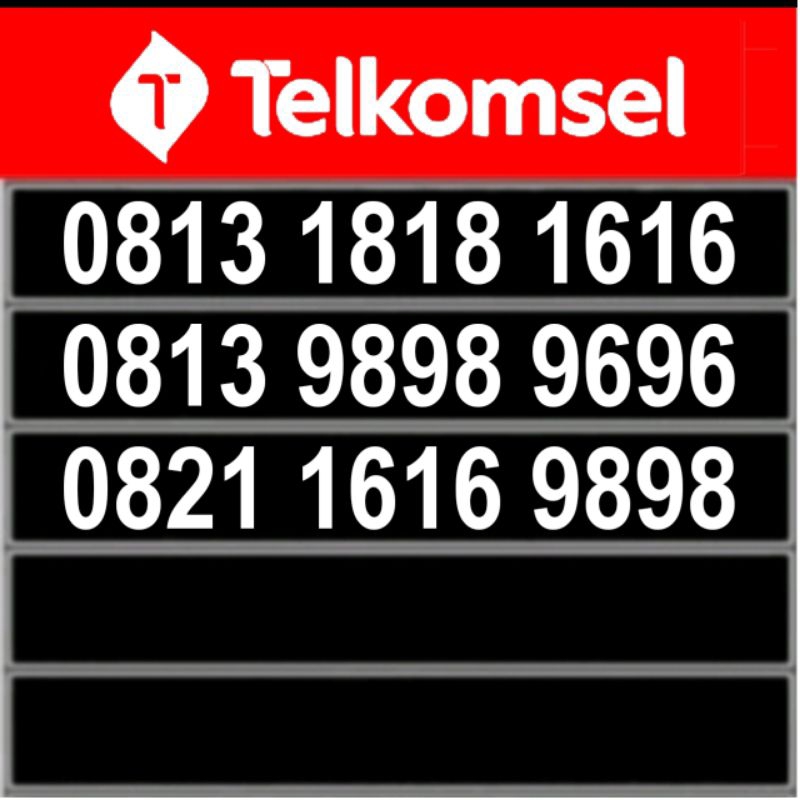 Telkomsel Nomor cantik abab cdcd 1818 1616