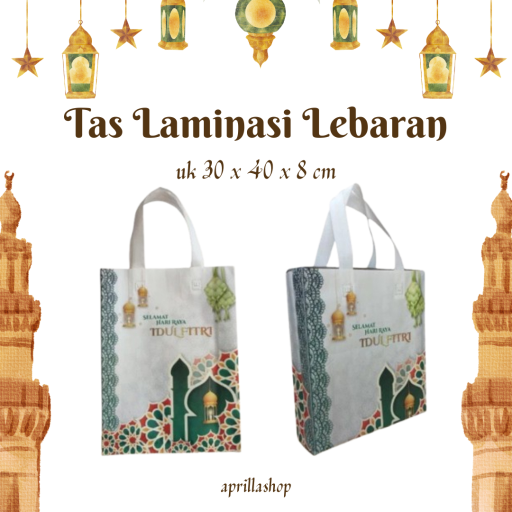 

( Isi 12 Tas ) Goodie Bag Lebaran Laminasi Sedang 30x40cm / Tas Laminasi Lebaran Sedang