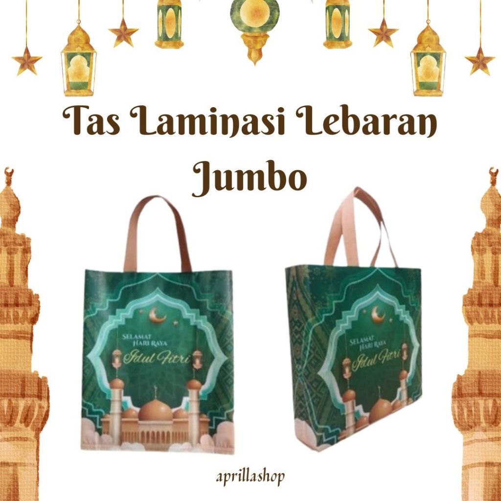 

( Isi 12 Tas ) Goodie Bag Lebaran Laminasi Besar 38x45cm / Tas Laminasi Lebaran Jumbo