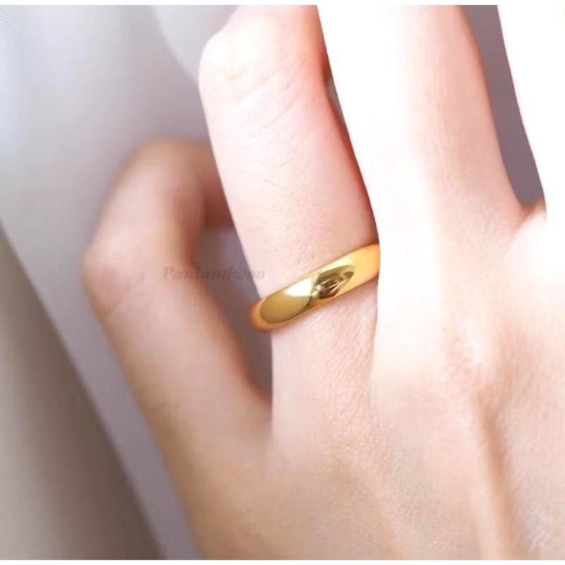 Cincin Emas Asli Satu Pasang 24karat Hailay 689 Polos -+ 1gram Ada Surat