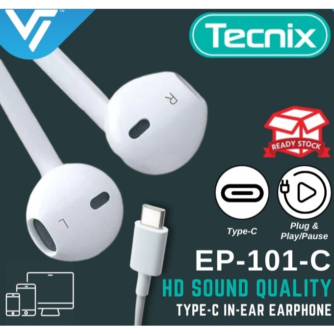 Tecnix EP 101C Type C Earphone Original good Quality EP101C EP 101