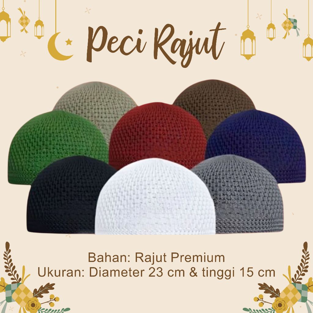 Peci Rajut Dewasa - Kopiah rajut premium satuan
