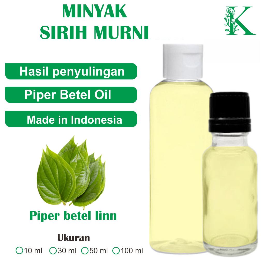 100ml minyak daun sirih murni tanpa campuran piper betel leaf oil minyak atsiri 100 ml