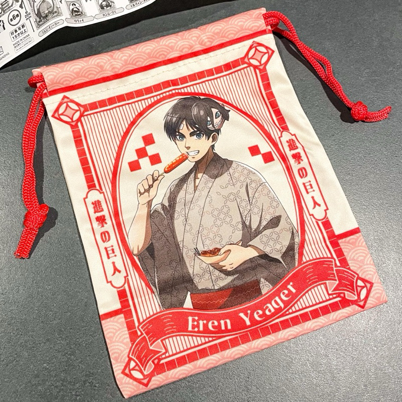 Attack on Titan Shingeki no Kyojin OFFICIAL ORIGINAL ORI AOT SNK MERCH Kinchaku / Drawstring Bag / P