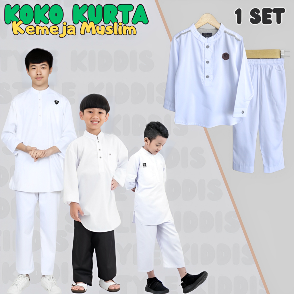 Setelan Kurta Anak Baju Koko Premium Setelan Koko Anak 2-12 Tahun Najran/Koko Anak/Koko Anak Laki la