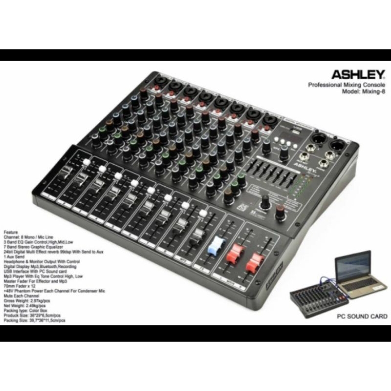 Professional Mixing Console ASHLEY MIXING 8 8Channel Original