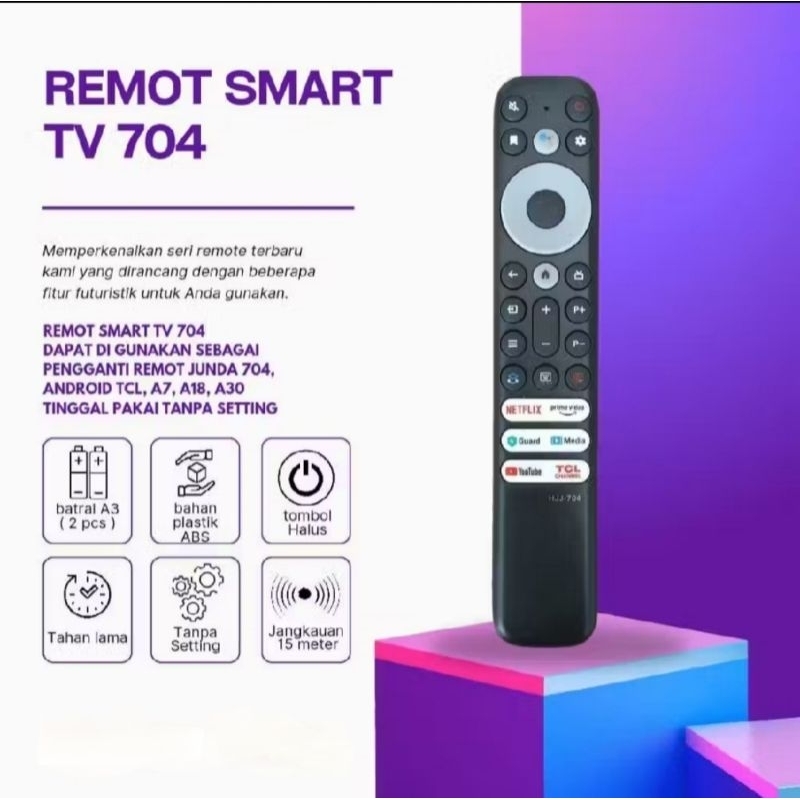 Remote Remote TV TCL Smart Andorid Smart TV A7 A18 A30 Q725 / Remot TCL 704 LED Smart