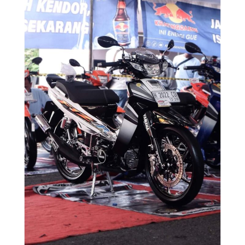F1ZR 2004 striping lis stiker standar ori F1ZR Full chluth hitam putih 2004 stiker ori F1zr sporty F