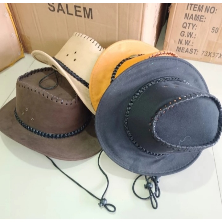 Topi koboi topi koboy logo banteng topi berkuda