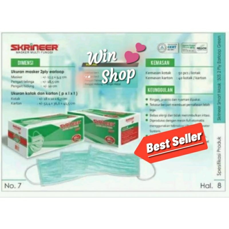 TERLARIS~MASKER SKRINEER EARLOOP BFE 99% 50s