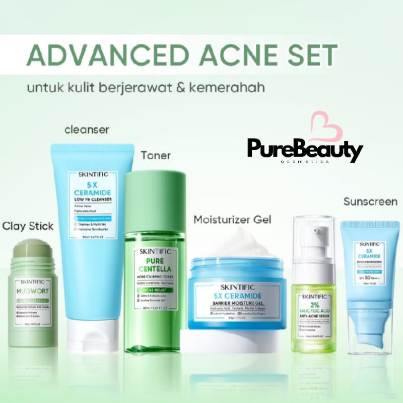 SKINTIFIC-6pcs-Paket-Skincare-Set|Advance-Set